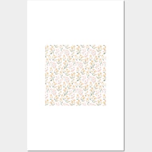 Wild Yellow and Pale Pink Flowers Posters and Art